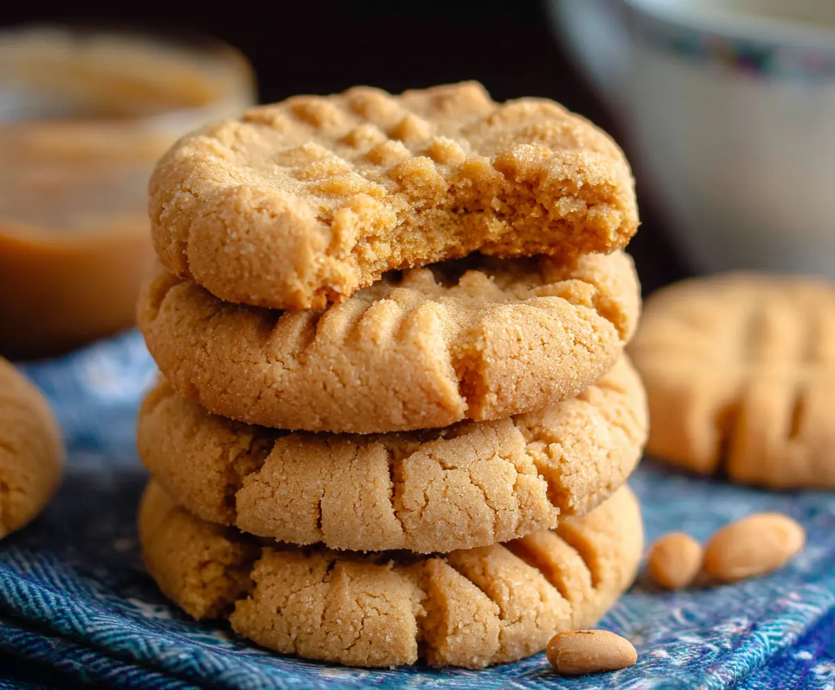 Homemade peanut butter cookies on a baking tray, ready to be enjoyed.