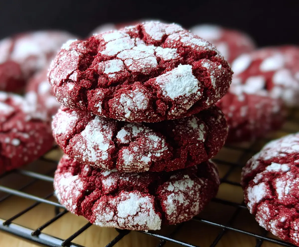 Easy Red Velvet Crinkle Cookies