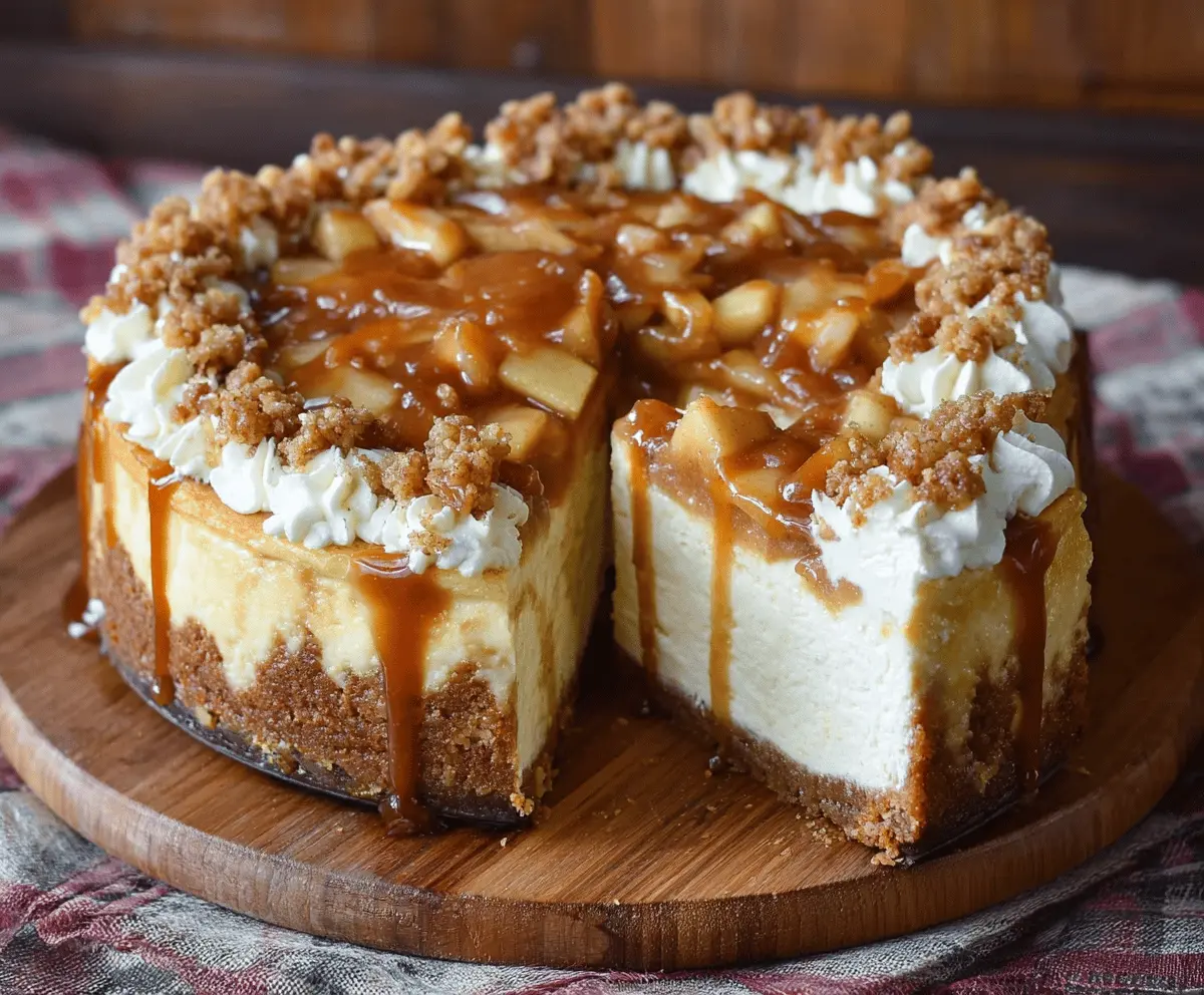 Salted Caramel Apple Pie Cheesecake