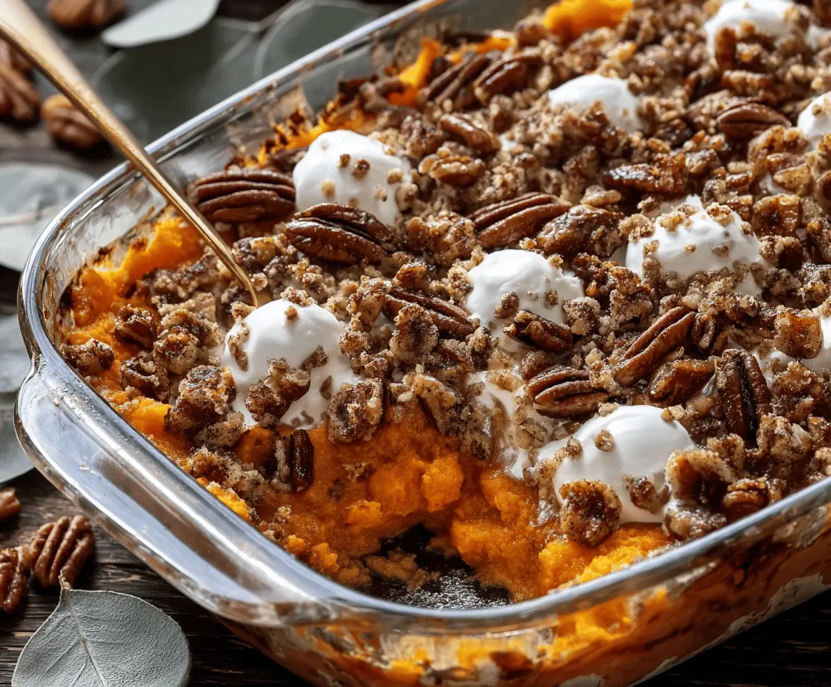 Easy Southern Maple Sweet Potato Casserole