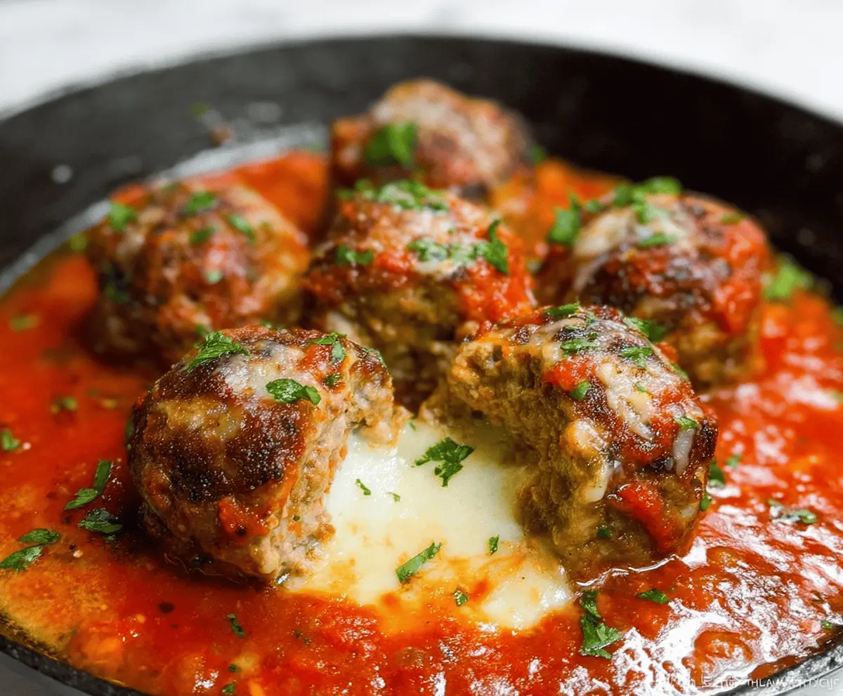 Cheesy Stuffed Meatballs Recipe