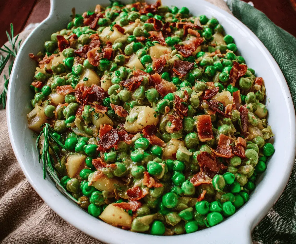 Easy Thanksgiving Peas with Pear & Pancetta