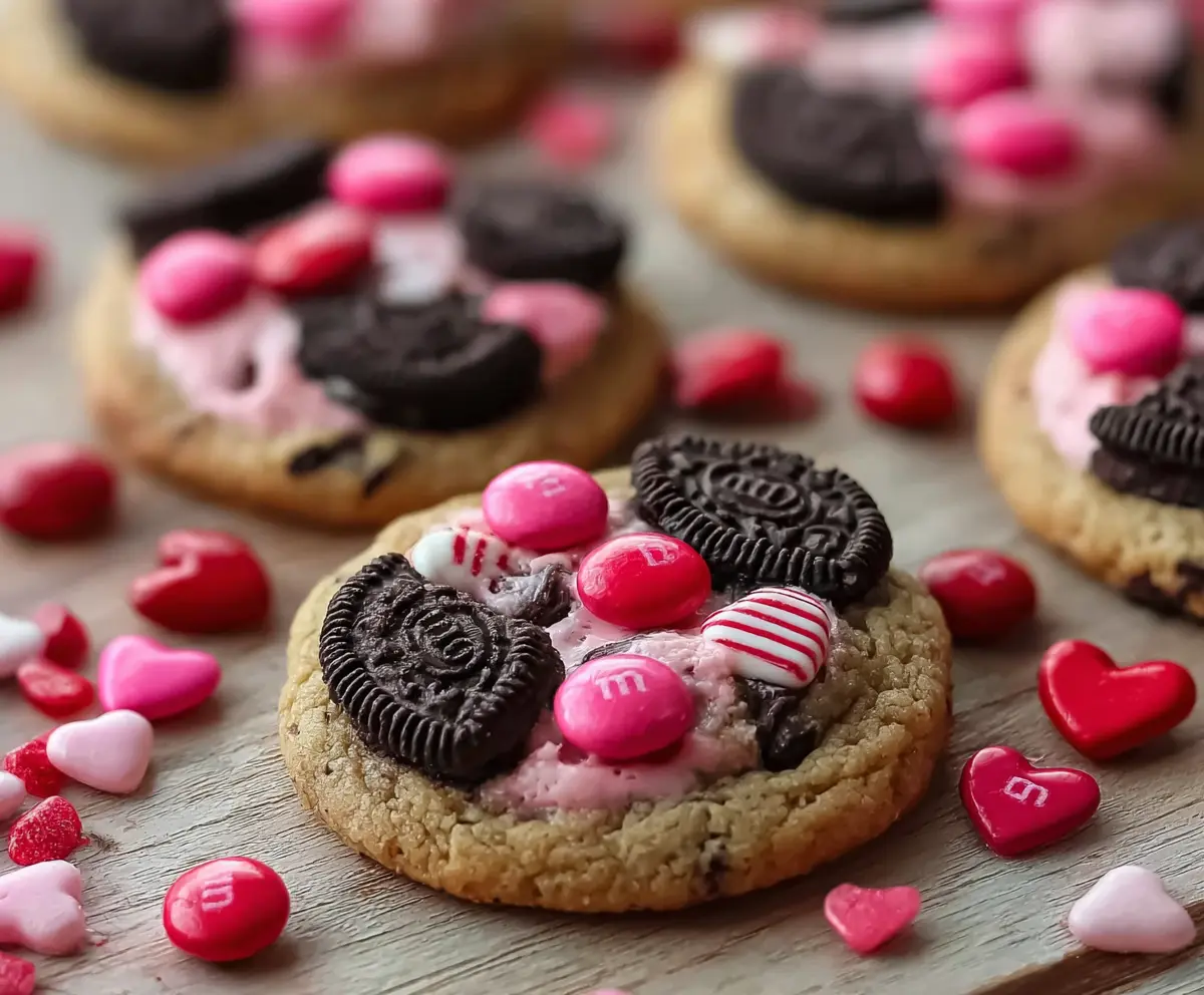 Valentine's Oreo M&M Cookies