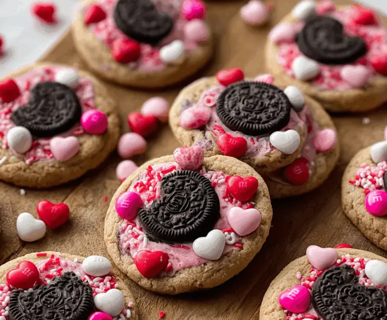Valentine’s day Oreo M&m’s cookies