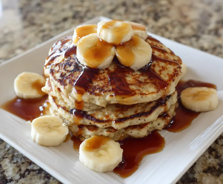 3 Ingredient Banana Oatmeal Pancakes