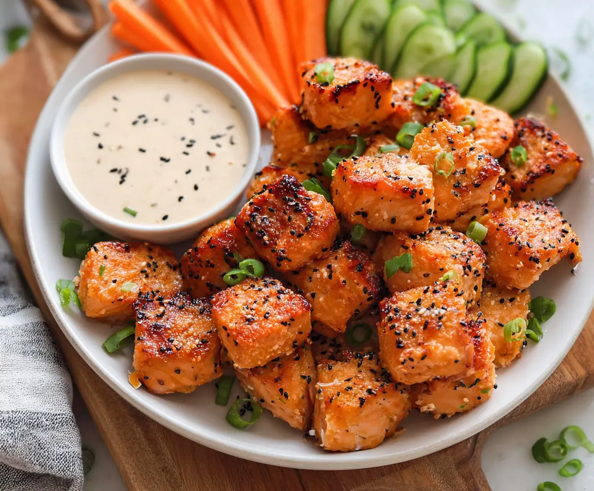 Crispy Bang Bang Salmon Bites - Easy Air Fryer Recipe