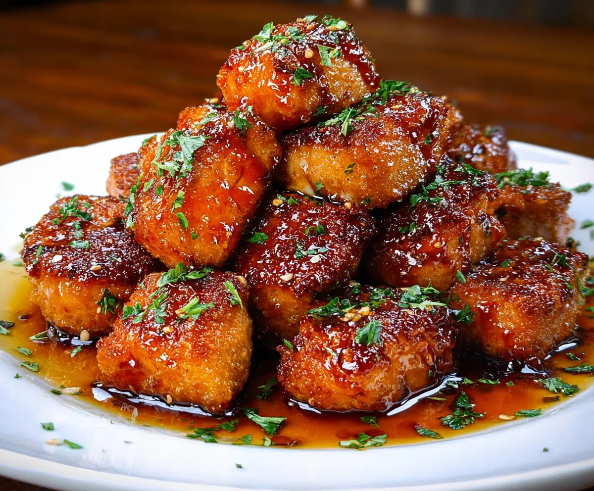 Crispy Honey Garlic Salmon Bites
