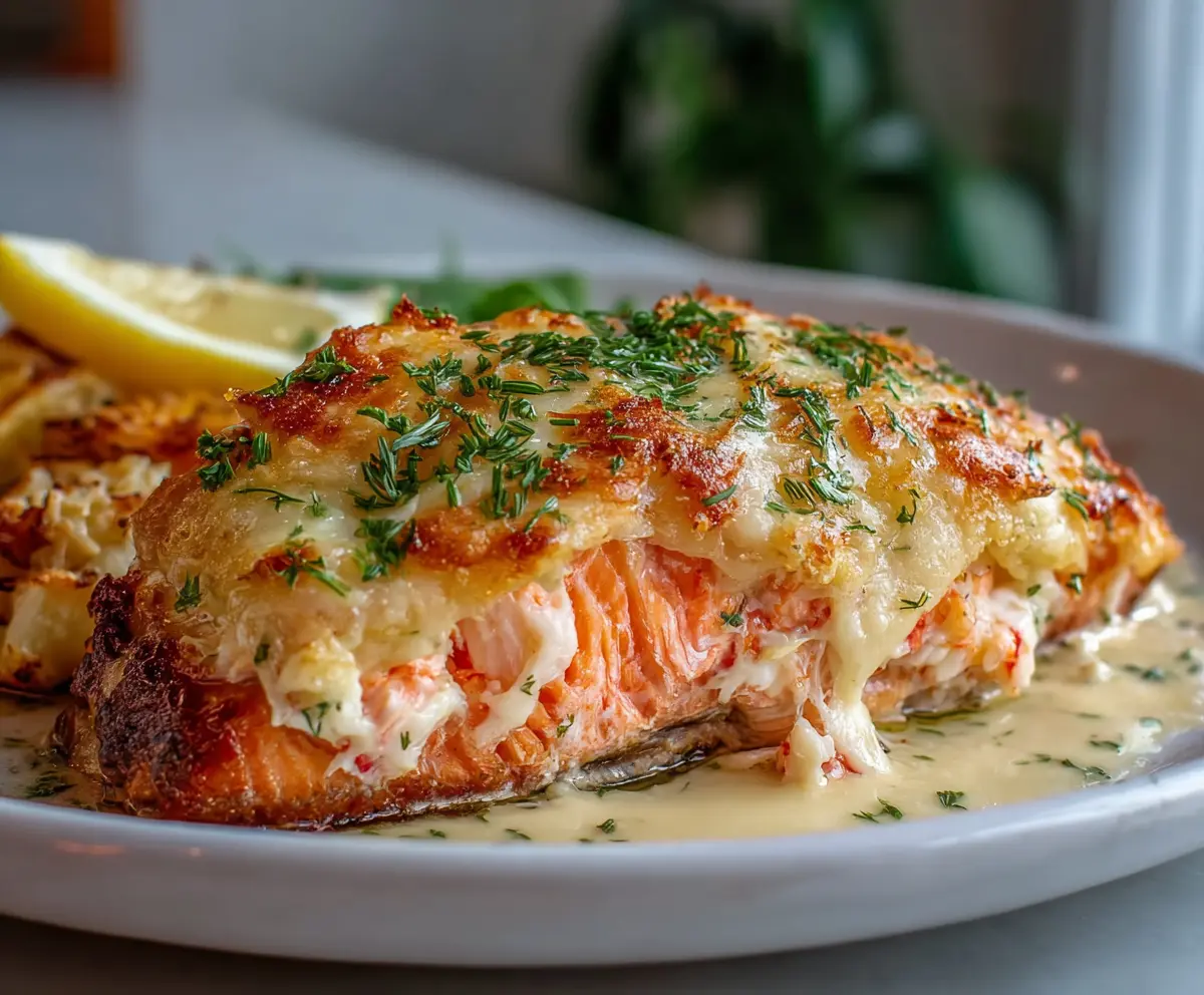 Easy Crab & Shrimp Stuffed Salmon