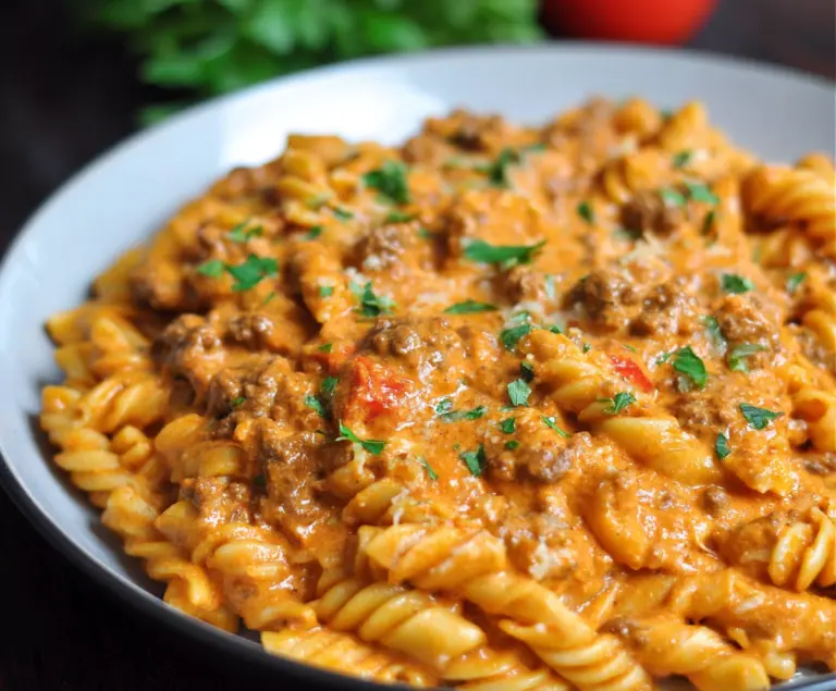 Easy High Protein Creamy Beef Pasta Recipe