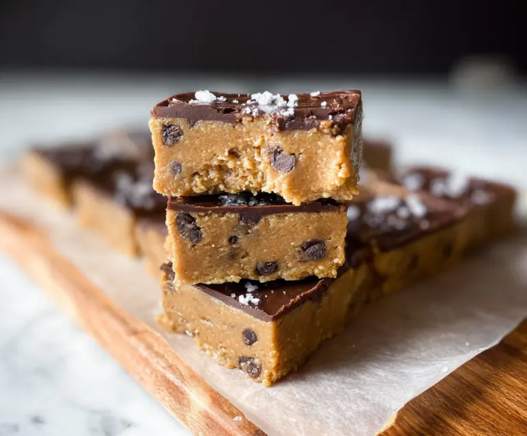 Healthy No Bake Cookie Dough Bars (Gluten-Free, Vegan)