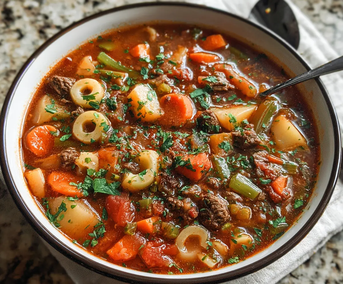 Hearty Veggie Beef Soup Recipe