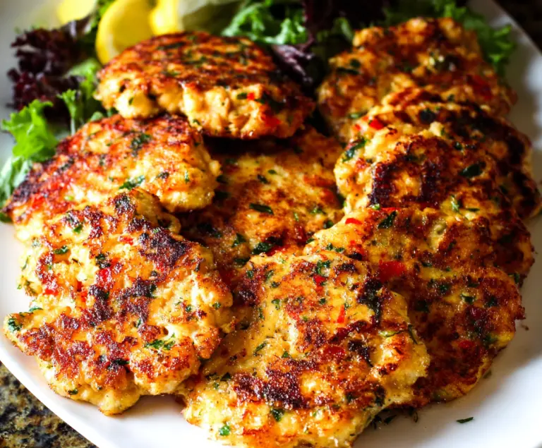 Low Carb Dinner : Cheesy Chicken Fritters Recipe