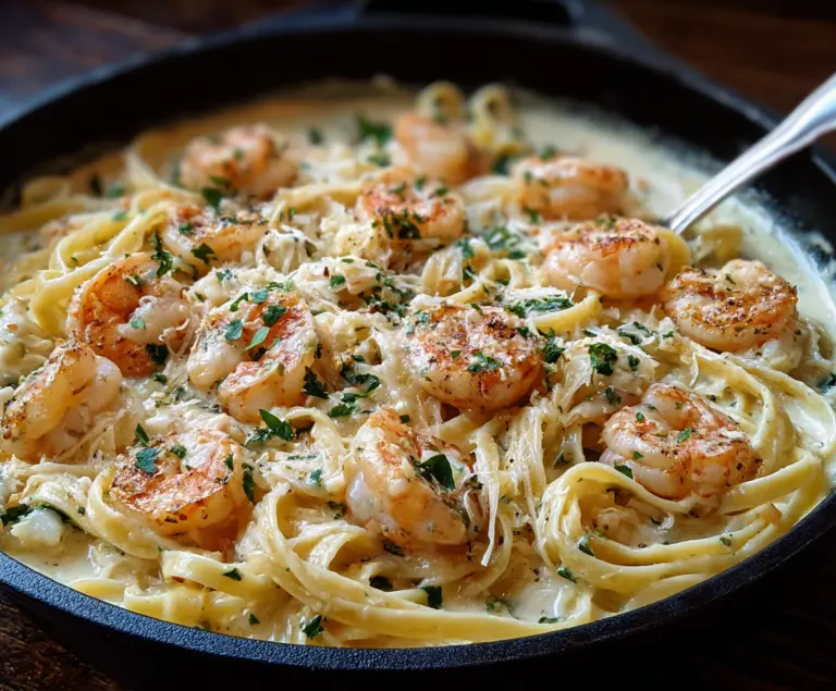 One Pot Shrimp and Crab Alfredo