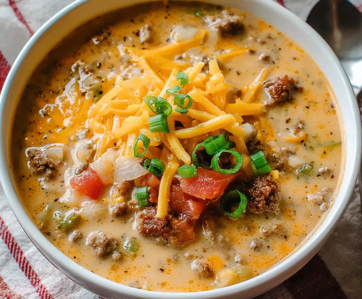 Easy Rich Cheeseburger Soup Recipe
