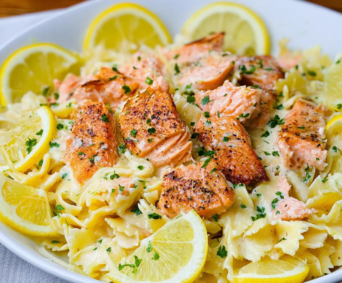 Creamy Lemon Salmon Pasta