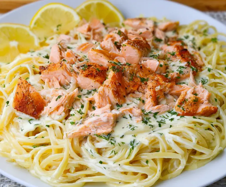 Salmon Pasta with Lemon Cream Sauce
