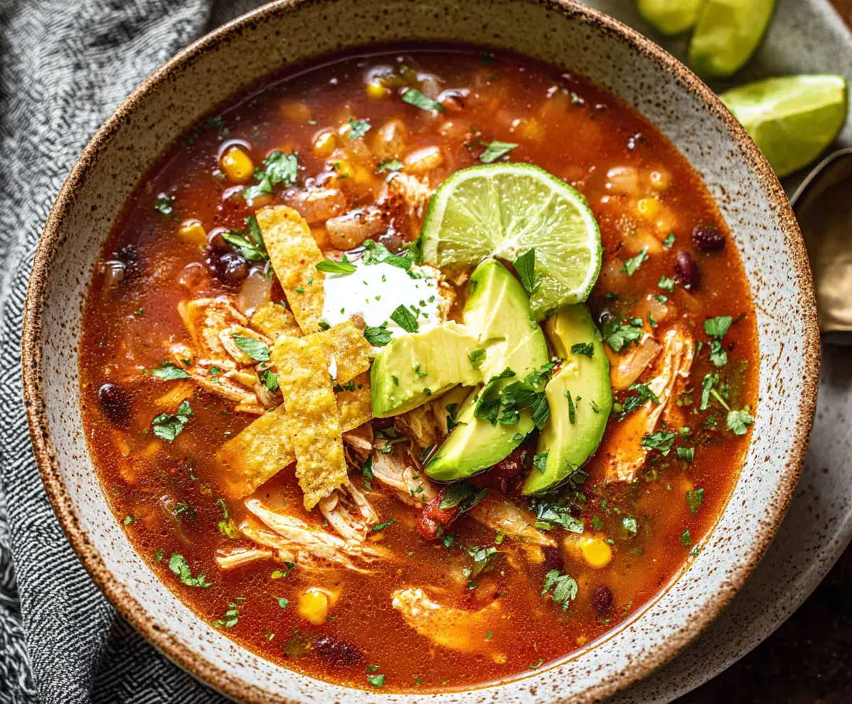 Easy Savory Chicken Tortilla Soup Recipe