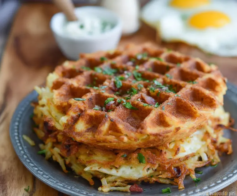 Savory Hashbrown Chaffle : Healthy Breakfast Recipes