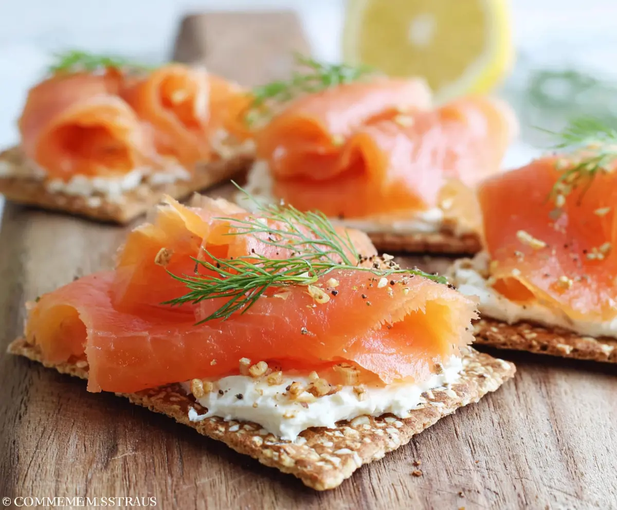 Easy Smoked Salmon Cream Cheese Crackers
