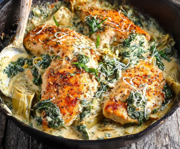Spinach Artichoke Chicken Skillet Low Carb Dinner