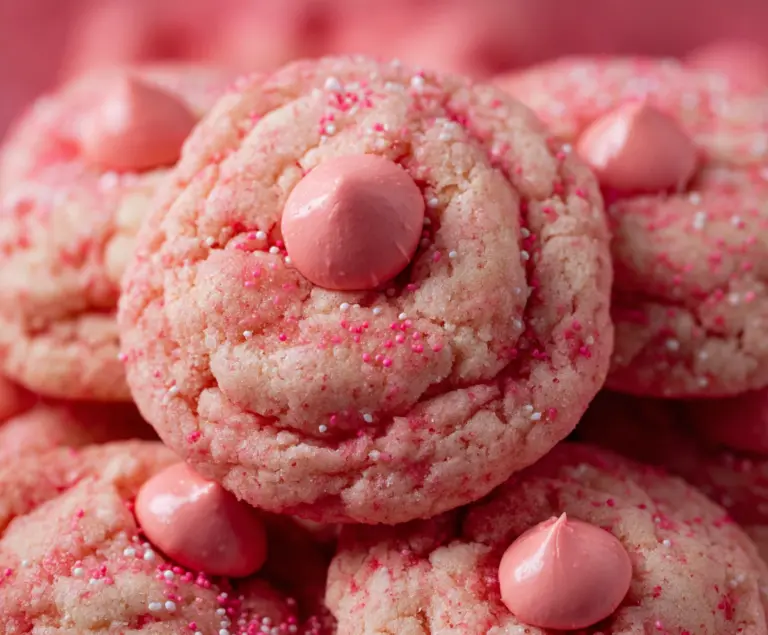 Strawberry Kiss Valentine Cookies