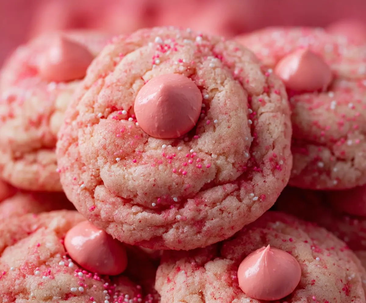 Delicious Strawberry Kiss Valentine Cookies with fresh strawberries and sweet frosting