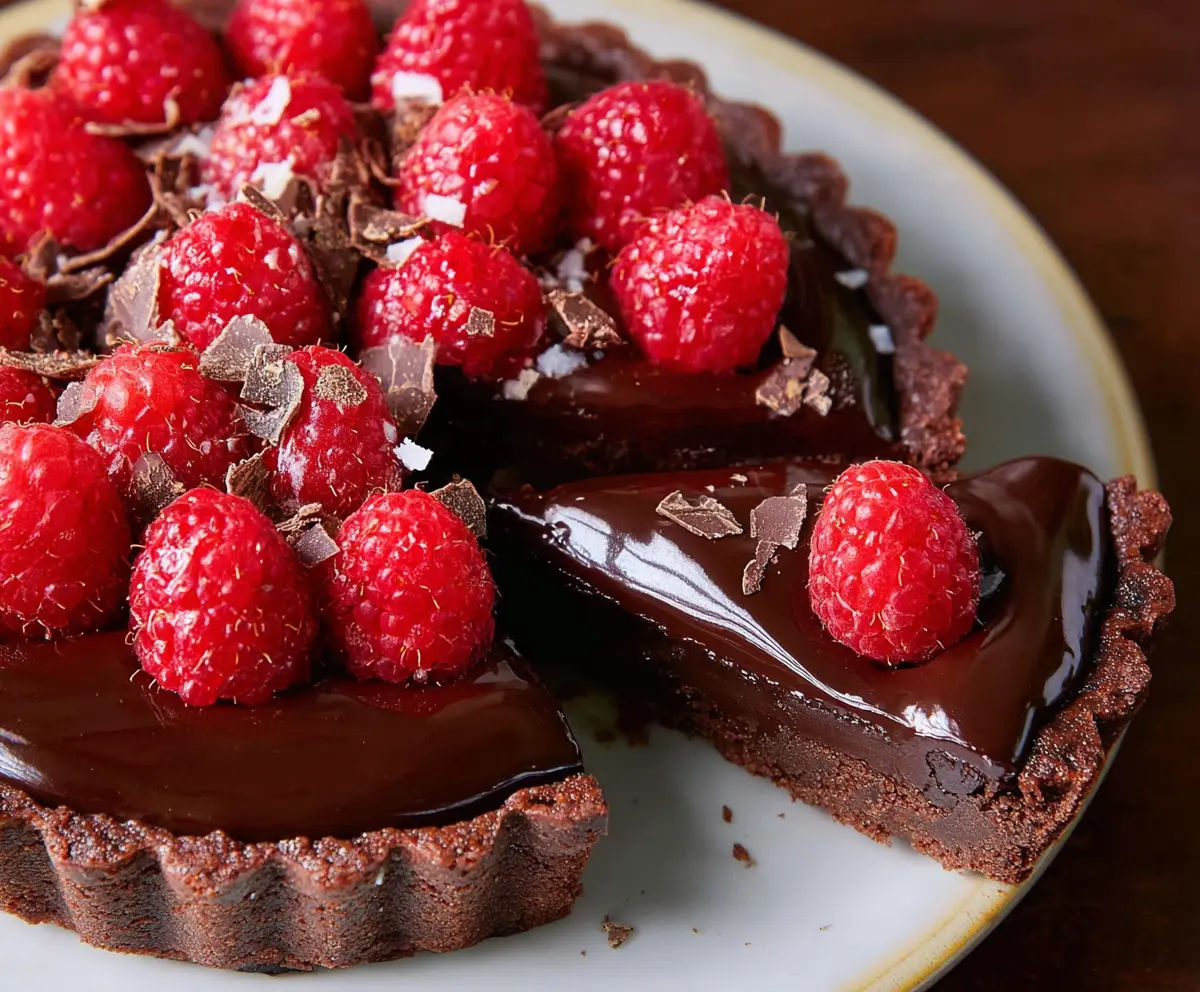 Easy Chocolate Raspberry Tart for Valentine's