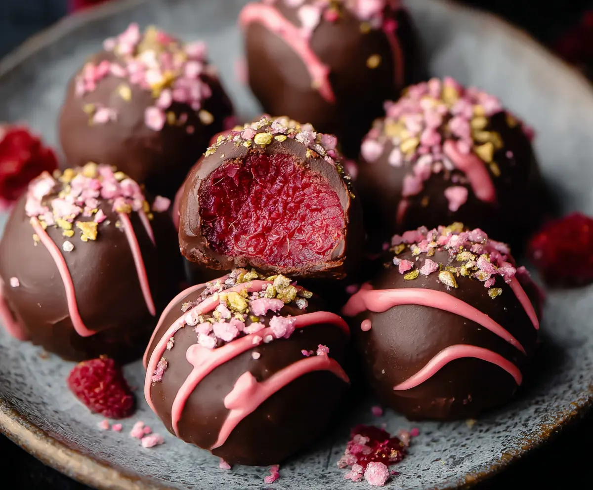 Easy Chocolate Raspberry Truffles for Valentine's