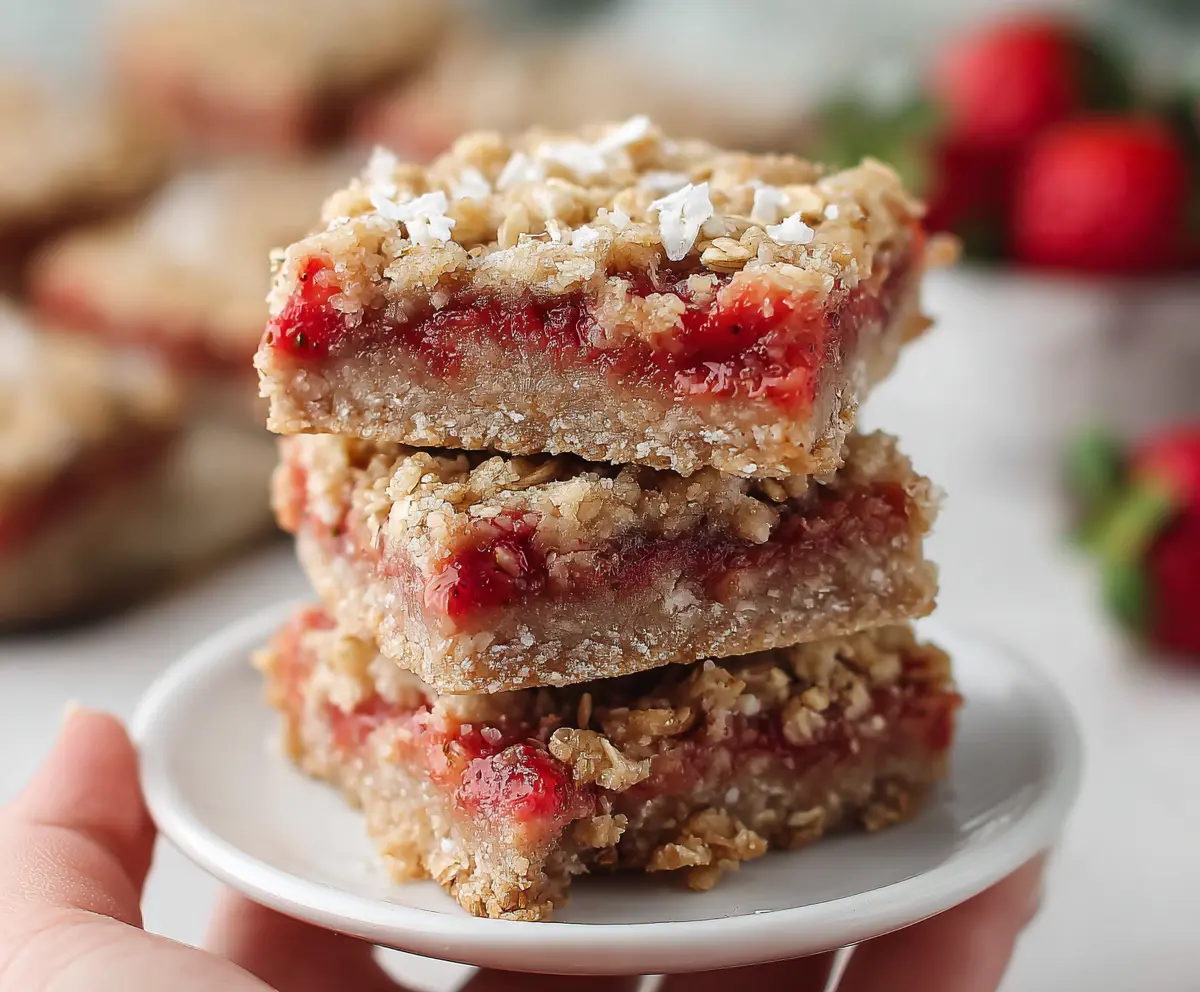 Healthy Vegan Strawberry Oatmeal Bars