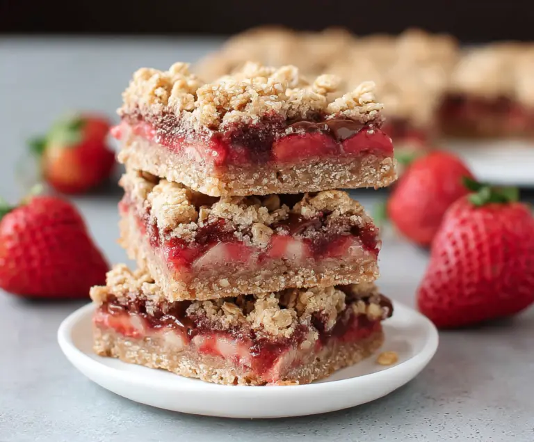 Healthy Strawberry Oatmeal Bars (Vegan + Gluten Free)