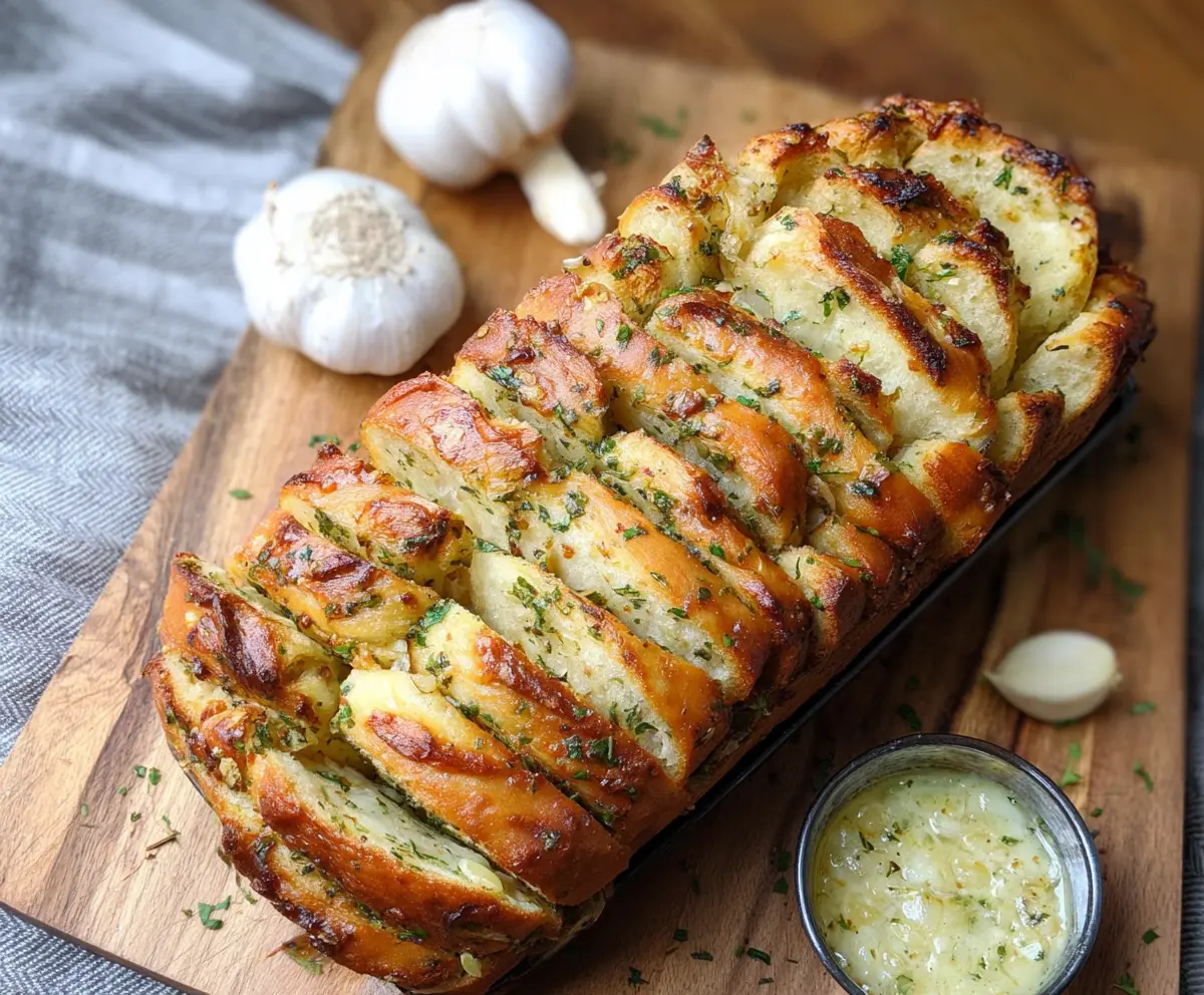 Easy Sourdough Garlic Pull Apart Bread
