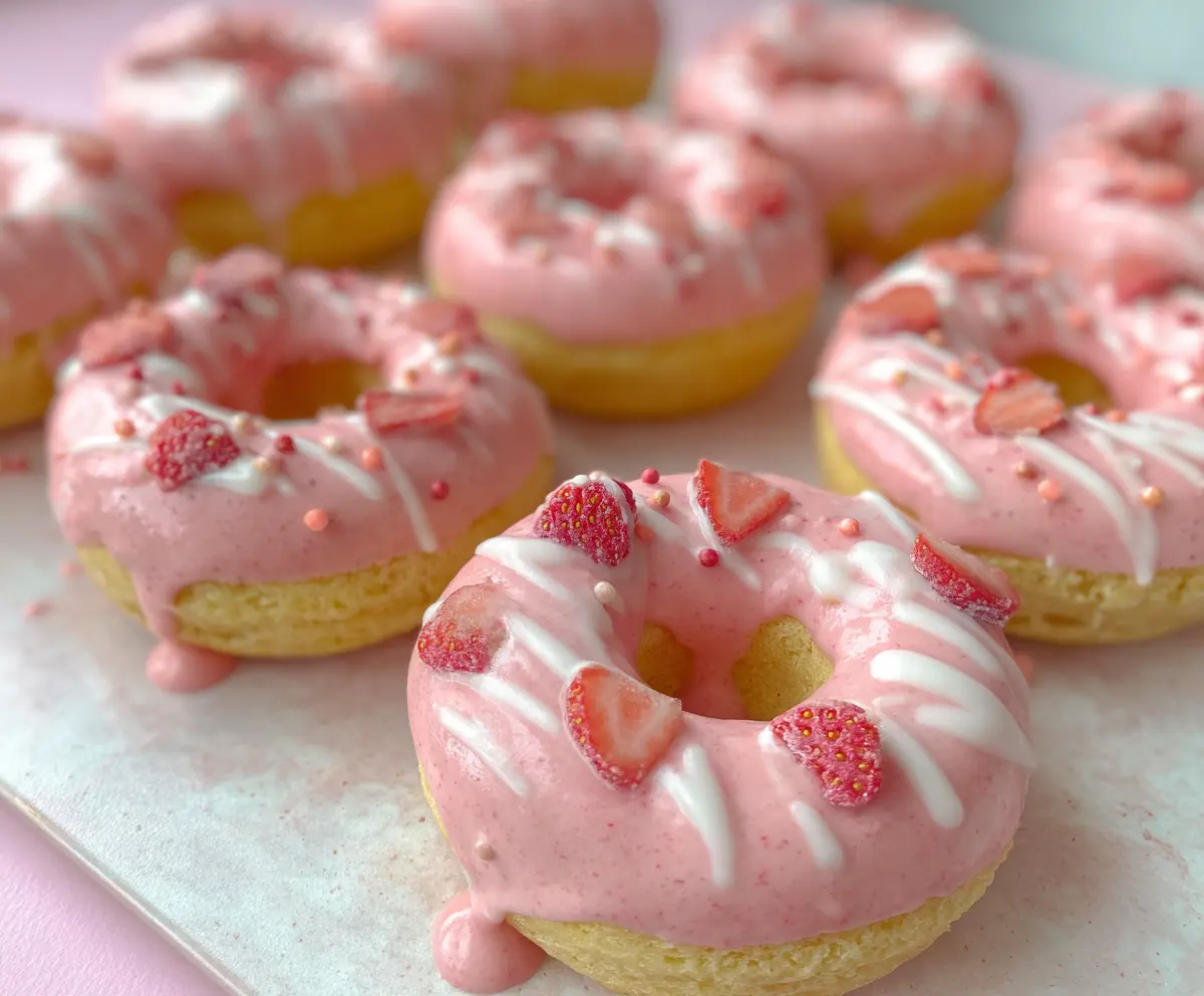Sweet Strawberry Valentine's Donuts