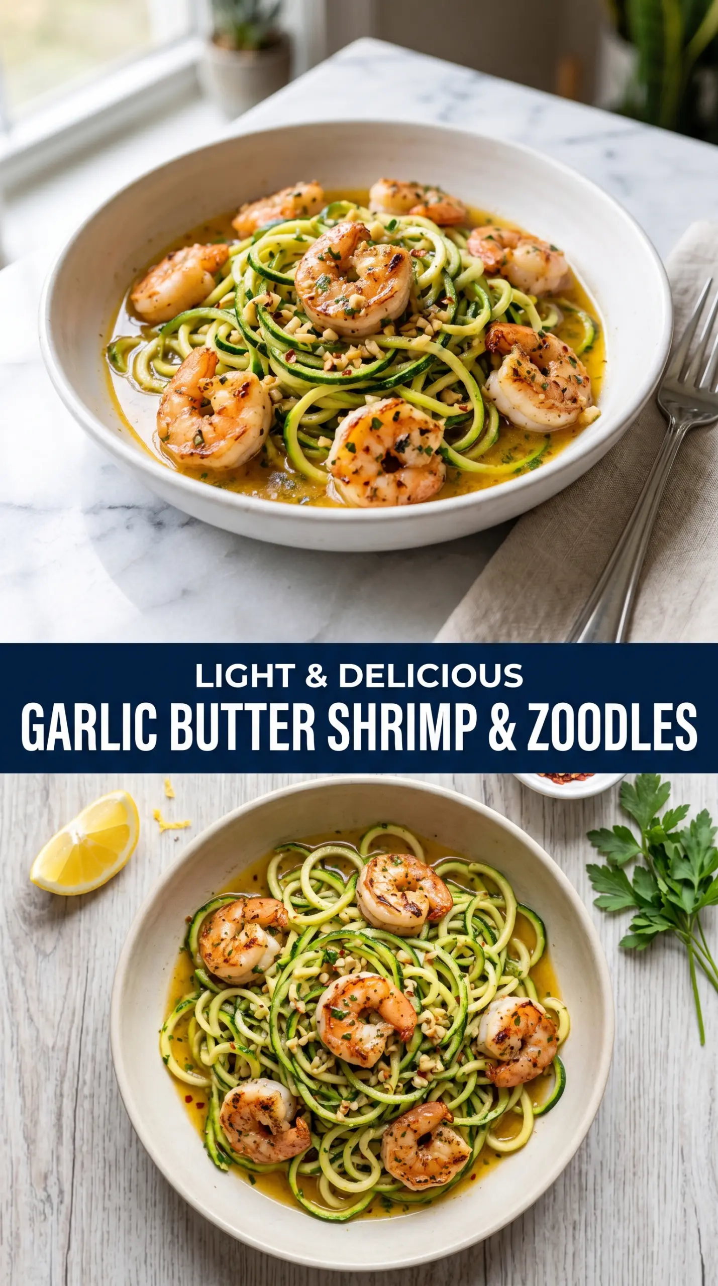 Garlic Butter Shrimp & Zoodles