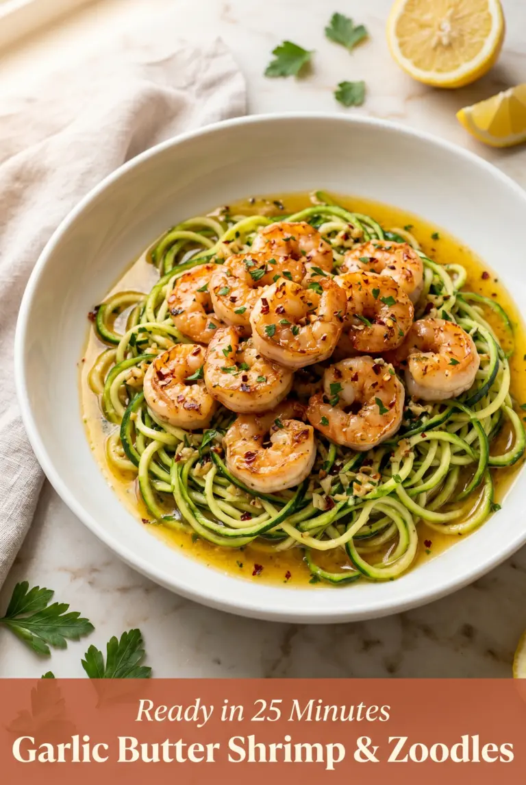 Garlic Butter Shrimp and Zoodles
