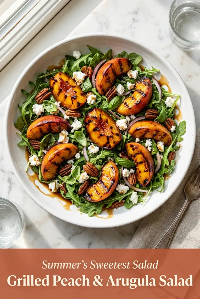 Grilled Peach and Arugula Salad