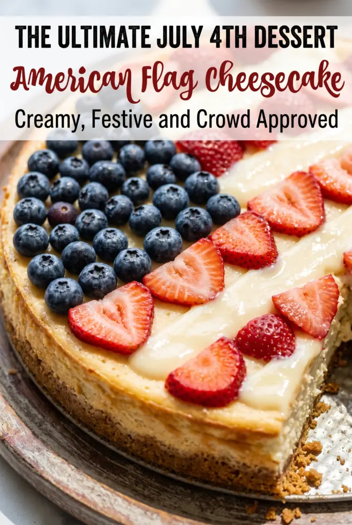 American Flag Cheesecake with Fresh Berries