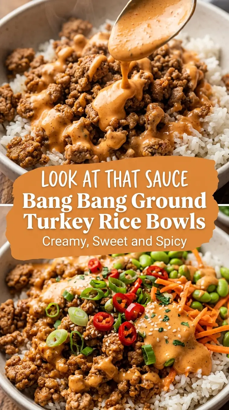 Bang Bang Ground Turkey Rice Bowls creamy spicy crisp