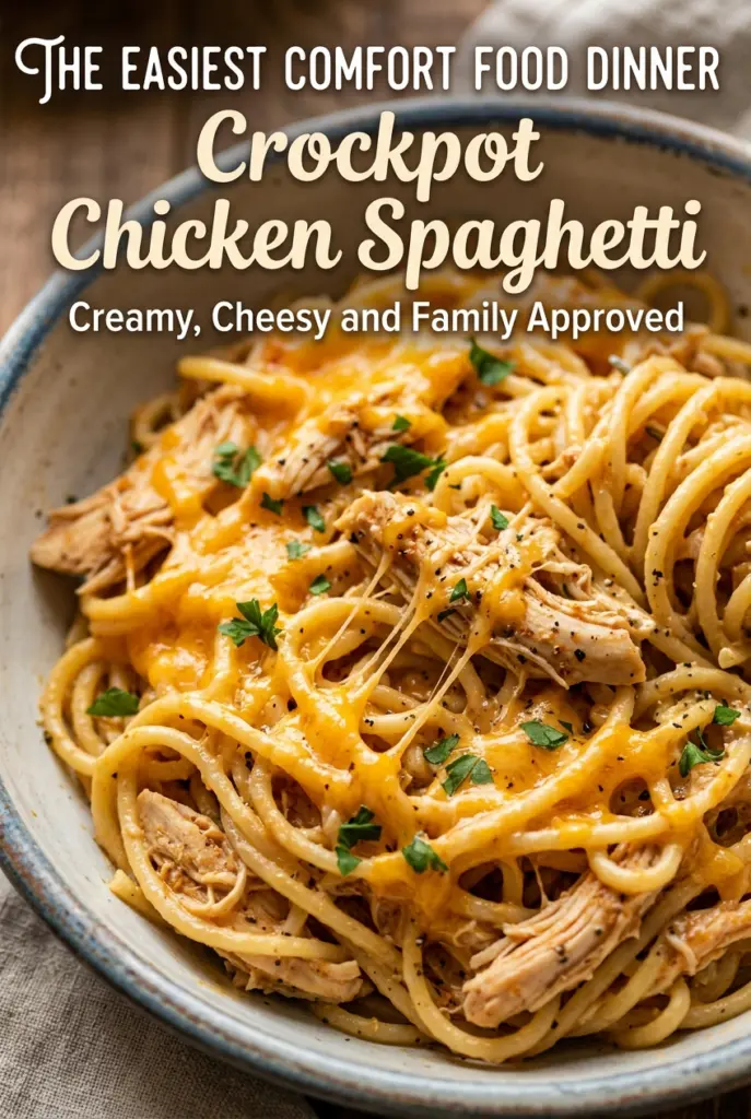 Crockpot Chicken Spaghetti