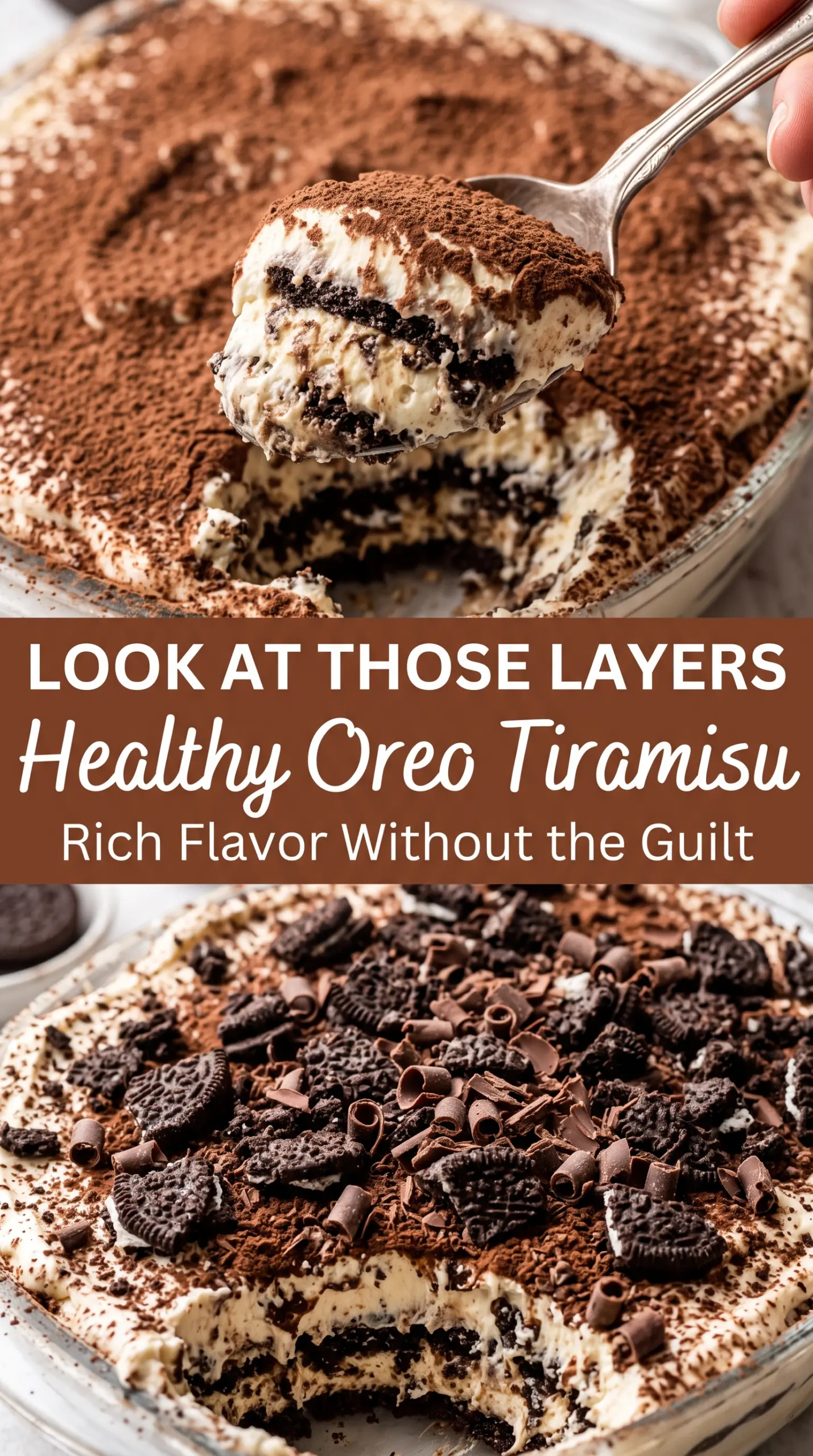 Healthy Oreo Tiramisu creamy chocolatey