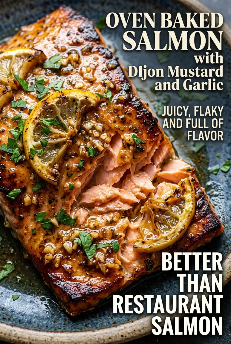 Oven Baked Salmon with Dijon Mustard and Garlic