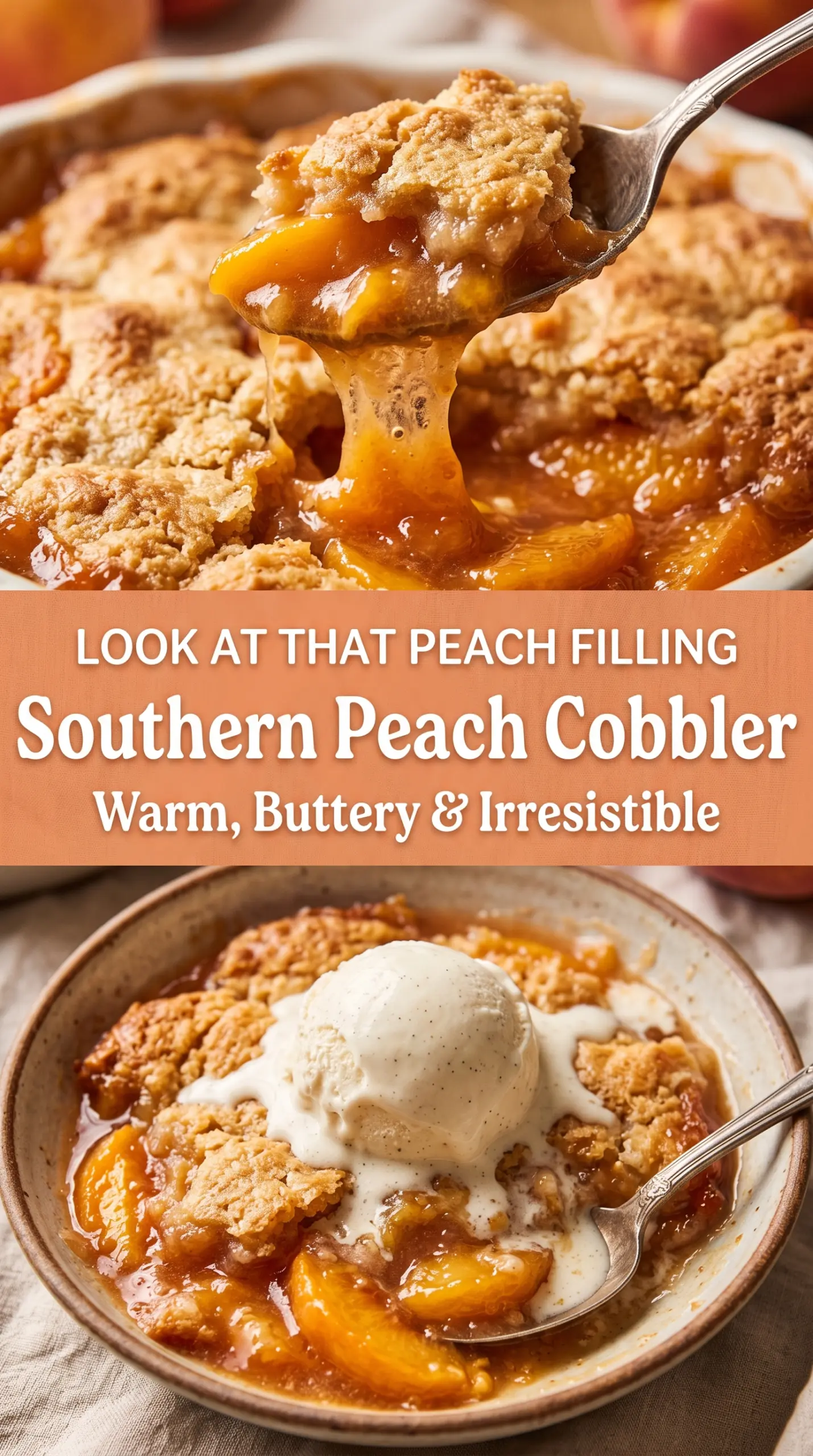 Southern Peach Cobbler juicy cinnamon buttery