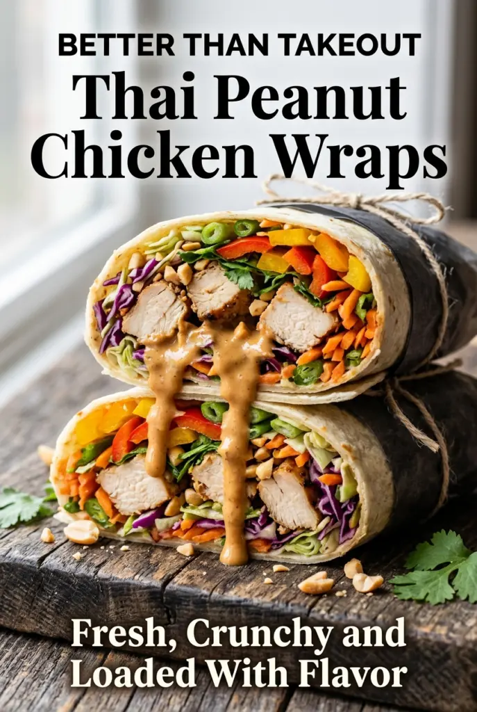 Thai Peanut Chicken Wraps