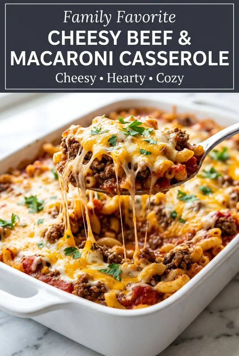 Cheesy Beef and Macaroni Casserole