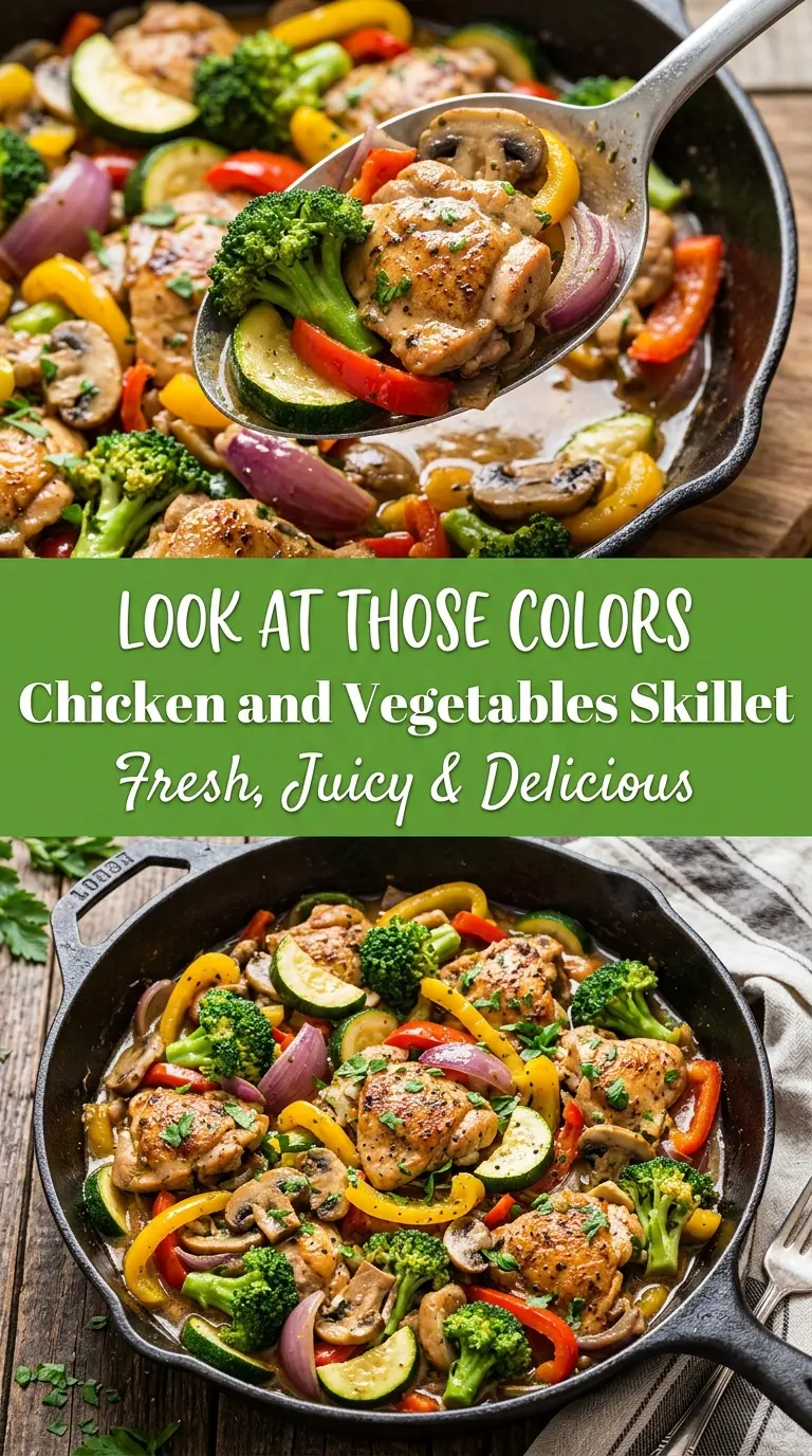 Chicken and Vegetables Skillet juicy colorful one-pan