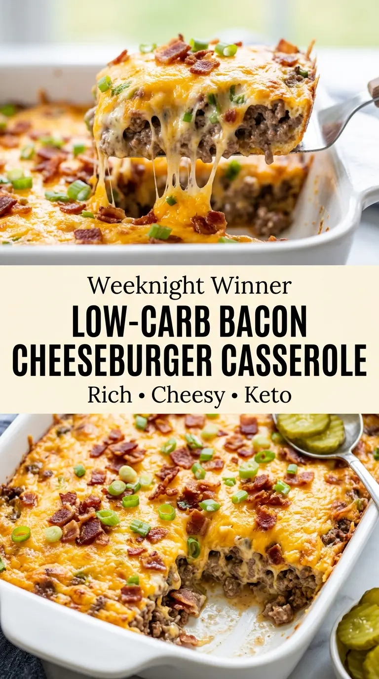 Low-Carb Bacon Cheeseburger Casserole
