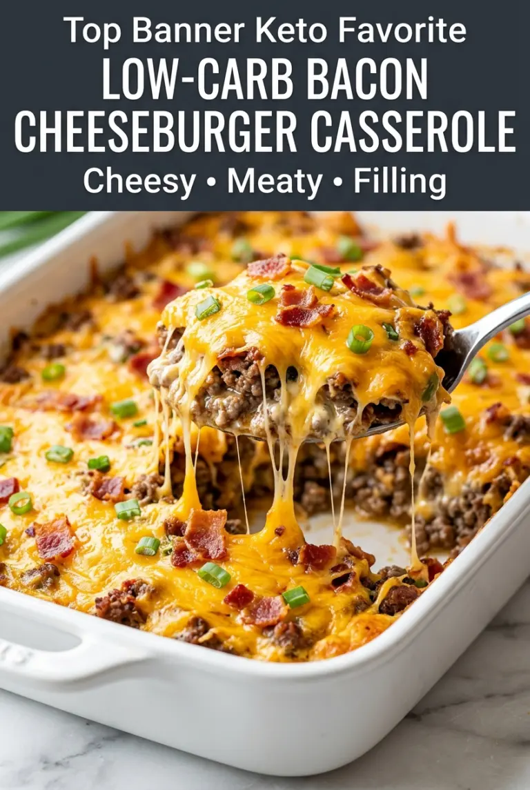 Low-Carb Bacon Cheeseburger Casserole