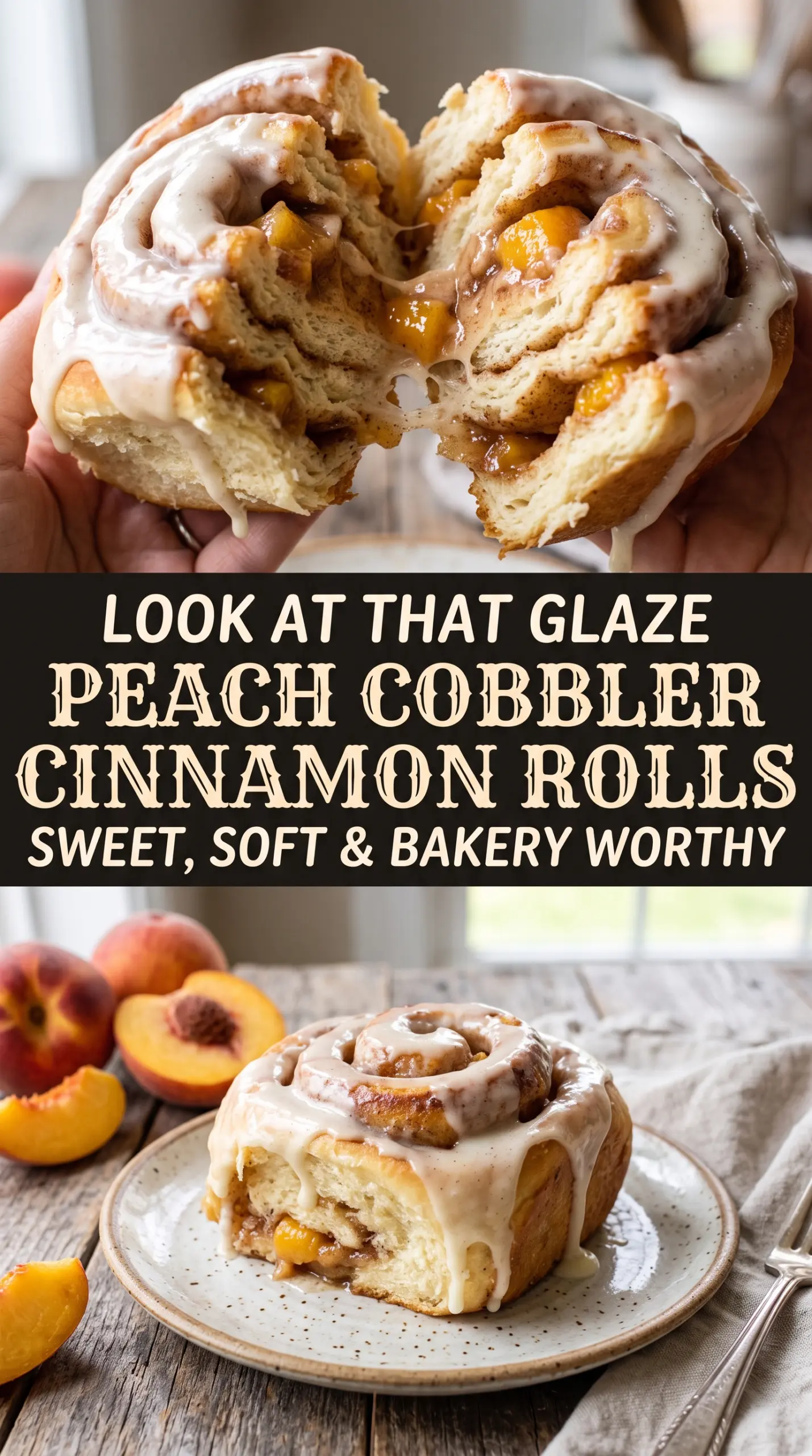 Peach Cobbler Cinnamon Rolls
