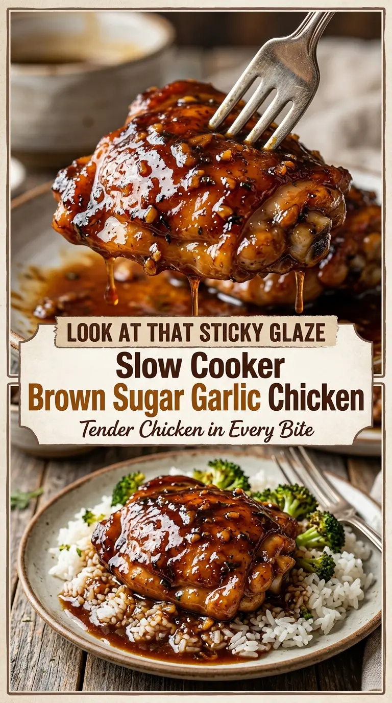 Slow Cooker Brown Sugar Garlic Chicken sweet savory glazed