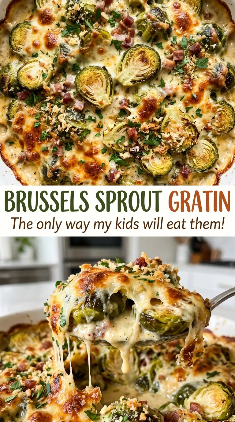 Brussels Sprout Gratin with crisp browned topping