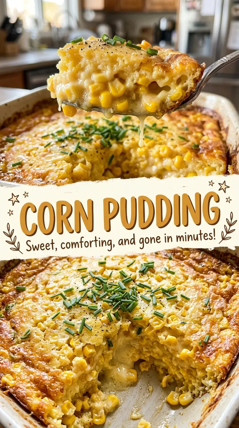 Corn pudding tender golden center
